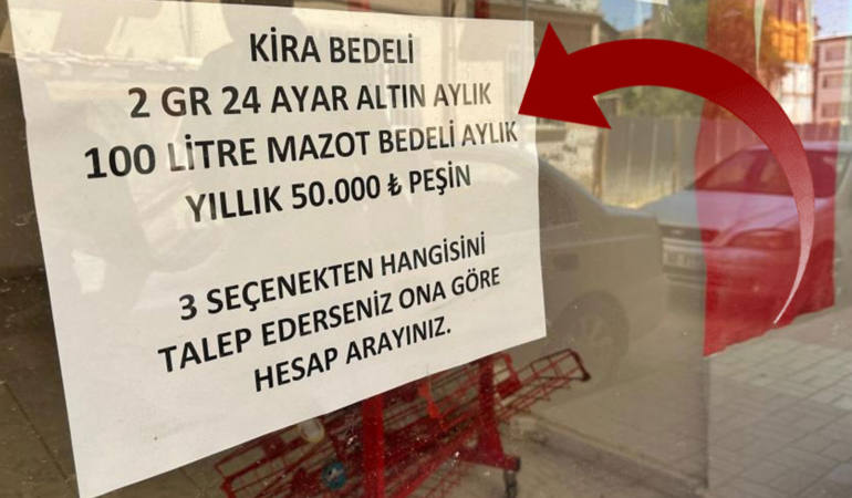 Böyle ‘kiralık’ ilanı görülmedi! Aylık 2 gram 24 ayar altın veya 100 litre mazot