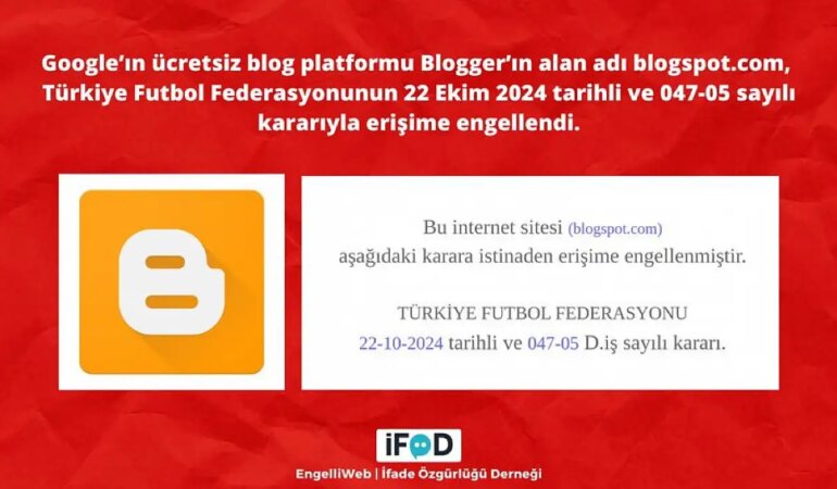 TFF Google'ın Blogger Platformunu Neden Engelledi?