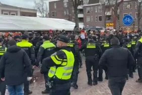 AZ Alkmaar - Galatasaray maçı öncesi kavga! Polis müdahale etti