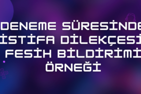 Deneme Süresinde İstifa Dilekçesi, Fesih Bildirimi Örneği