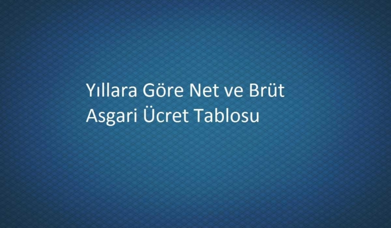 Yıllara Göre Asgari Ücret Tablosu 2025 ve Öncesi