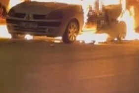 Alevler İçinde Kalan Otomobilin Sürücüsü Yanarak Can Verdi