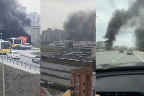 Başakşehir'de İETT otobüsü cayır cayır yandı