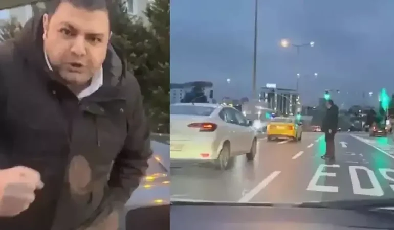 Trafikte kadın sürücünün aracına saldıran şüpheli tutuklandı