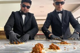 Film çekimini aratmayan lahmacun yapımı!