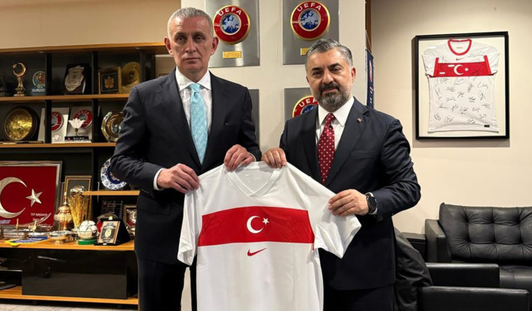 RTÜK Başkanı Ebubekir Şahin’den TFF Başkanı Hacıosmanoğlu’nu ziyaret etti