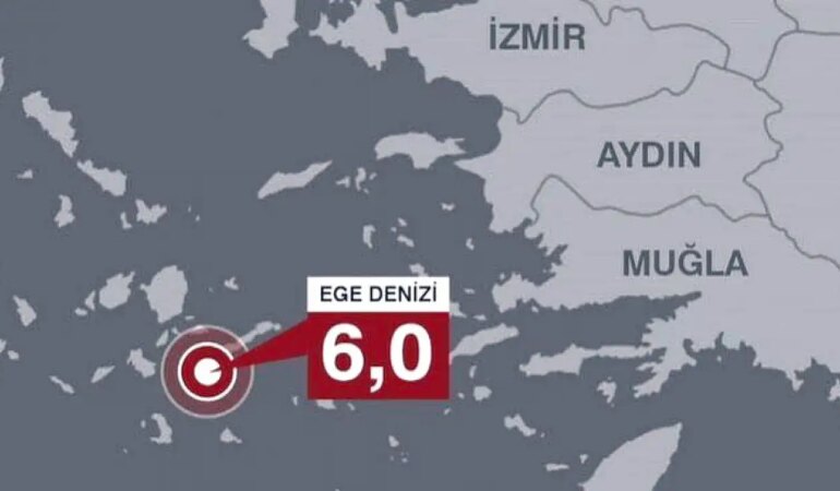 Ege Denizi'nde 6,0 büyüklüğünde korkutan deprem!