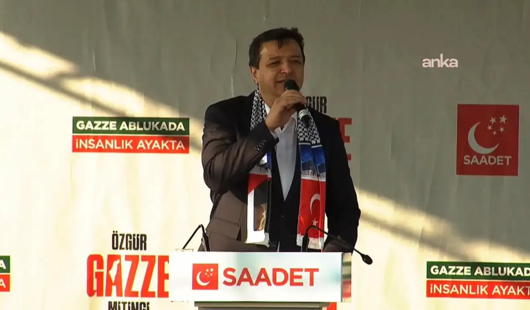 Saadet Partisi Özgür Gazze Mitingi Gerçekleştirdi