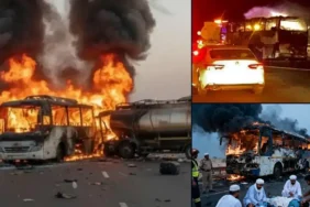 Otobüs, tankere çarptı: 45 kişi hayatını kaybetti