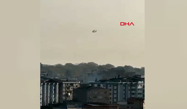 Samsun’da Ata’ya helikopterle saygı duruşu