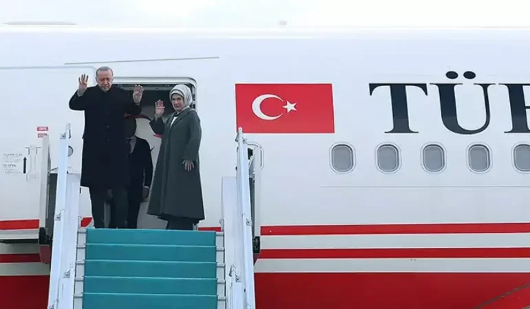 Cumhurbaşkanı Erdoğan, Türkmenistan'a gitti