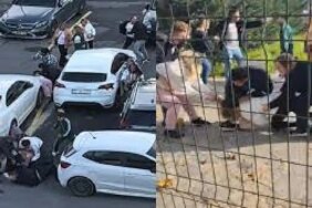 Kartal Anadolu Adliyesi önünde iki aile arasında yumruk yumruğa kavga çıktı