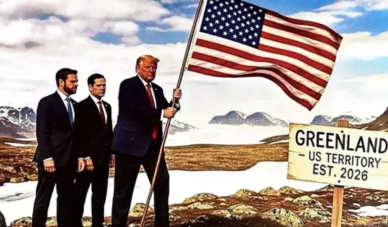 Trump Kanada Venezuela Ve Grönland'ın da Yer Aldığı Yeni Bir ABD Haritası Paylaştı