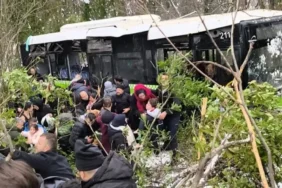 Yolcu otobüsü şarampole yuvarlandı: Çok sayıda yaralı var