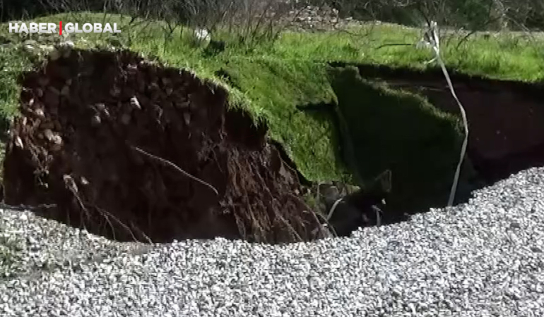 Aydın'da sağanak sonrası şoke eden görüntü! Ekipler inceliyor