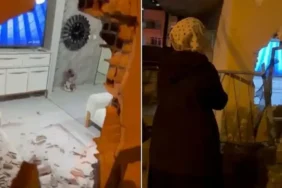 Duvarı yıkan kamyonet salonun ortasına daldı!