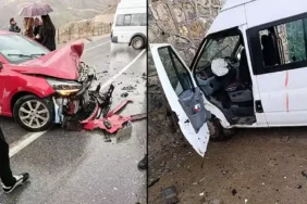 Öğrenci servisi minibüsü ile otomobil çarpıştı: 6 yaralı