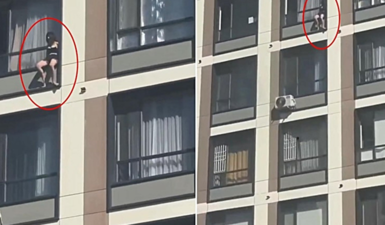 15. kattan atlayan kadın 2 yaşındaki çocuğun üzerine düştü