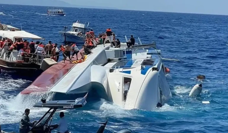 Girne açıklarında batan gemiye ulaşıldı